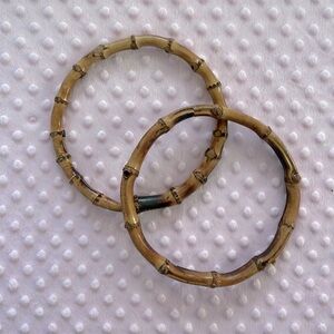 Authentic bamboo rings purse handles
